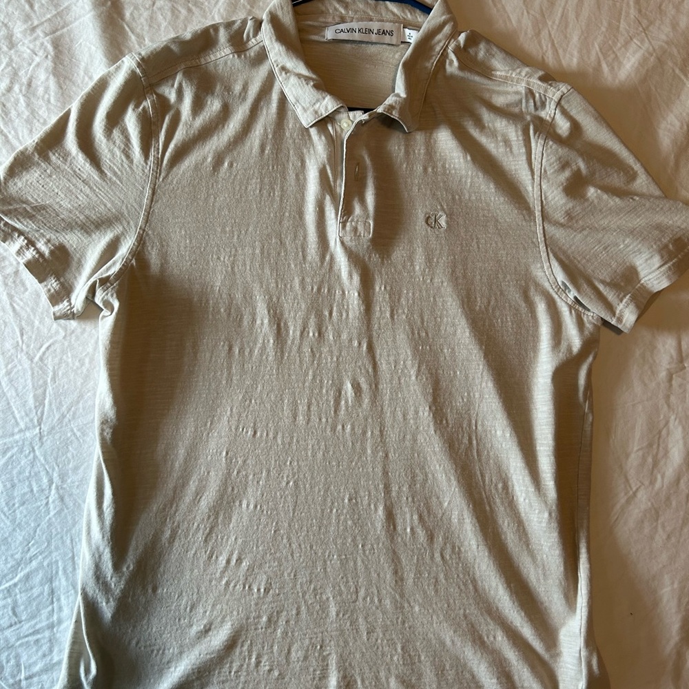 Calvin Klein Jeans Light Tan Polo Shirt
